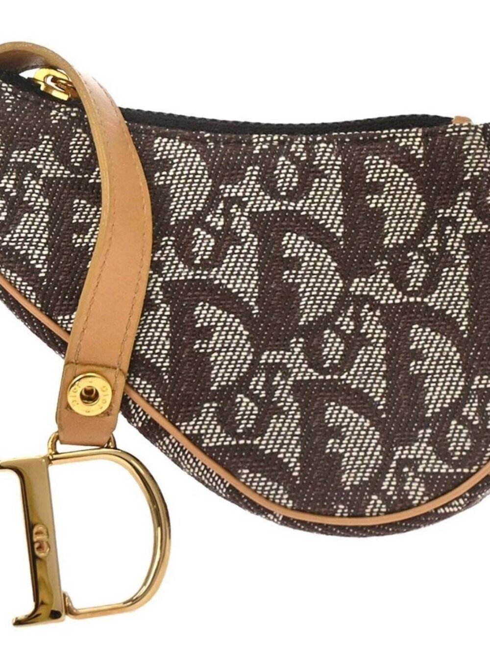 Christian Dior Brown Trotter Saddle Coin Purse Wallet Mini Pouch TR0042 188878